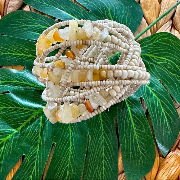 BOGO FREE BEADED STONE STRETCH BRACELET - Picture 1 of 6